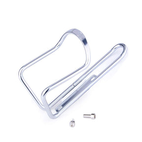 Lightweight Aluminum Alloy Bicycle Water Bottle Cage Holder for Outdoor Activities Drilled Holes Required-Silver
