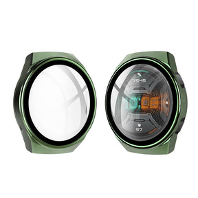 PC + Glass  Full Cover WatchCase For Huawei Watch GT2E-Dark green