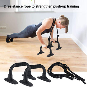 6-in-1 Abdominal Roller Kit with Knee Pads Resistance Band Pad Pusher Handle for Home Gym Equipment