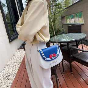 Fashion Kawaii Anime Sailor Moon Cosplay Purse Bow Chain Crossbody Bag-DarkBlue
