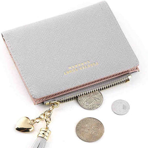 Women Small Wallet RFID Bifold Compact Wallet-Grey