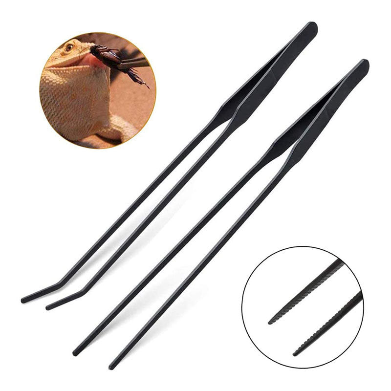 Reptile Feeding Tongs Long Tweezers+Cricket Clamp Bug Scooper+Food Bowl-5Pcs