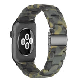 Fashion Resin iWatch Band with Stainless Steel Buckle for iWatch Series SE/6/5/4/3/2/1-ArmyGreen