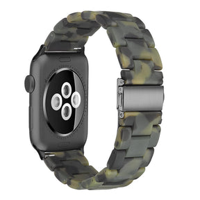 Fashion Resin iWatch Band with Stainless Steel Buckle for iWatch Series SE/6/5/4/3/2/1-ArmyGreen