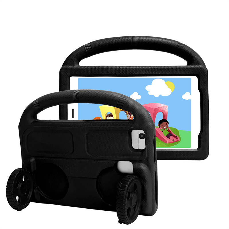 Wheel HD 8 (2016/2017/2018) Tablet Case Shockproof Stand Cover With Handle Stand-Black