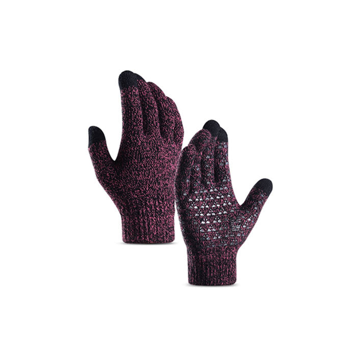 WIWU Winter Woman Gloves Upgraded Touch Screen Anti-Slip Silicone Gel Elastic Cuff Thermal-Rose-DZ32