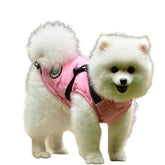 Dog Vest Harness for Winter Windproof Fleece Lined Warm Puppy Jacket-Pink