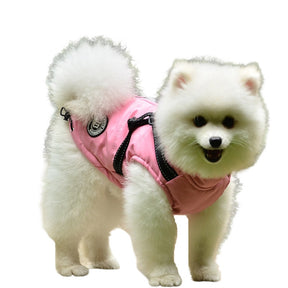 Dog Vest Harness for Winter Windproof Fleece Lined Warm Puppy Jacket-Pink