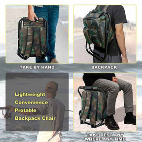 Multifunctional Backpack Folding Chair Outdoor Gear Camping Stool-Camou