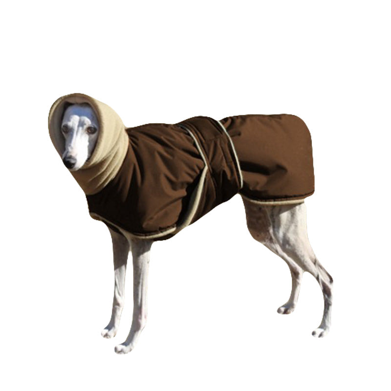 Dogs Warm Thicken Fleece Portable Color Matching Jacket-Coffee