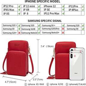 Crossbody Phone Bag for Women Small Shoulder Bag Cell Phone Wallet Purses and Handbags with 14 Credit Card Slots-Red