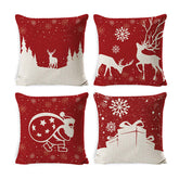 Set of 4 Christmas Pillow Covers 45 x 45 cm Cushion Pillowcase Decorations-Set9