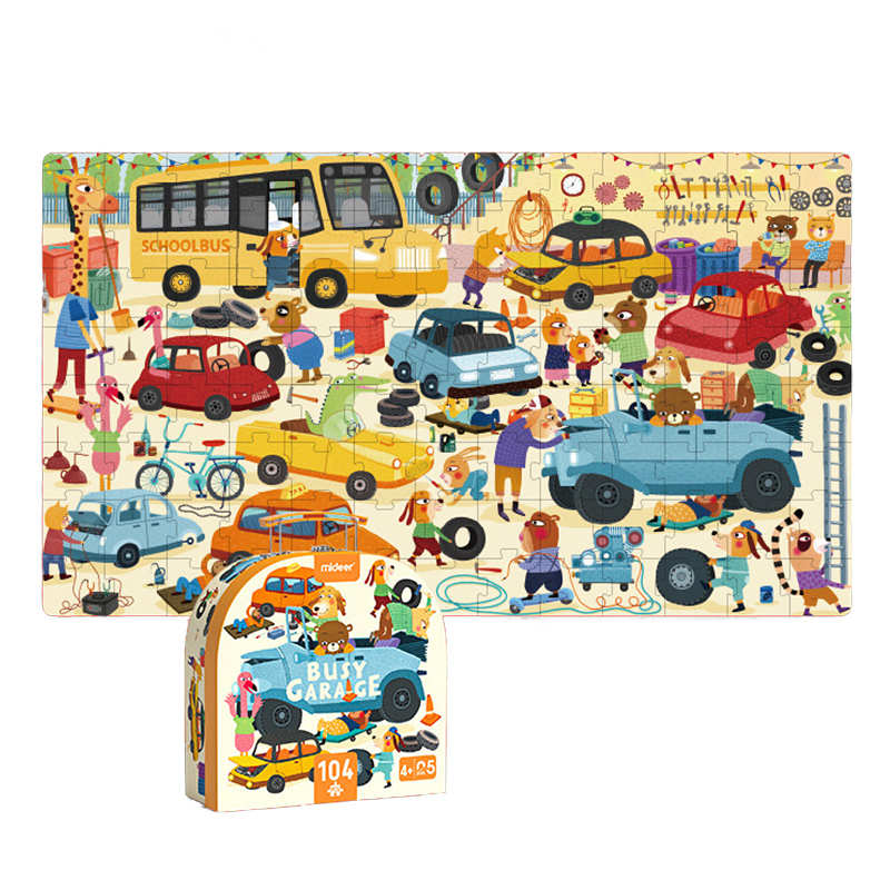 Puzzles for Kids Ages 3-8 Children Educational Toys with Portable Gift Box-Garage