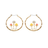 Cute Mushroom Earrings Chunky Gold Hoop Jewellery