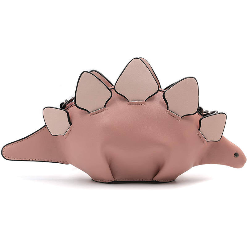 Dinosaur Shoulder Purses PU Stegosaurus CrossBody Bag for Girl Women-Pink