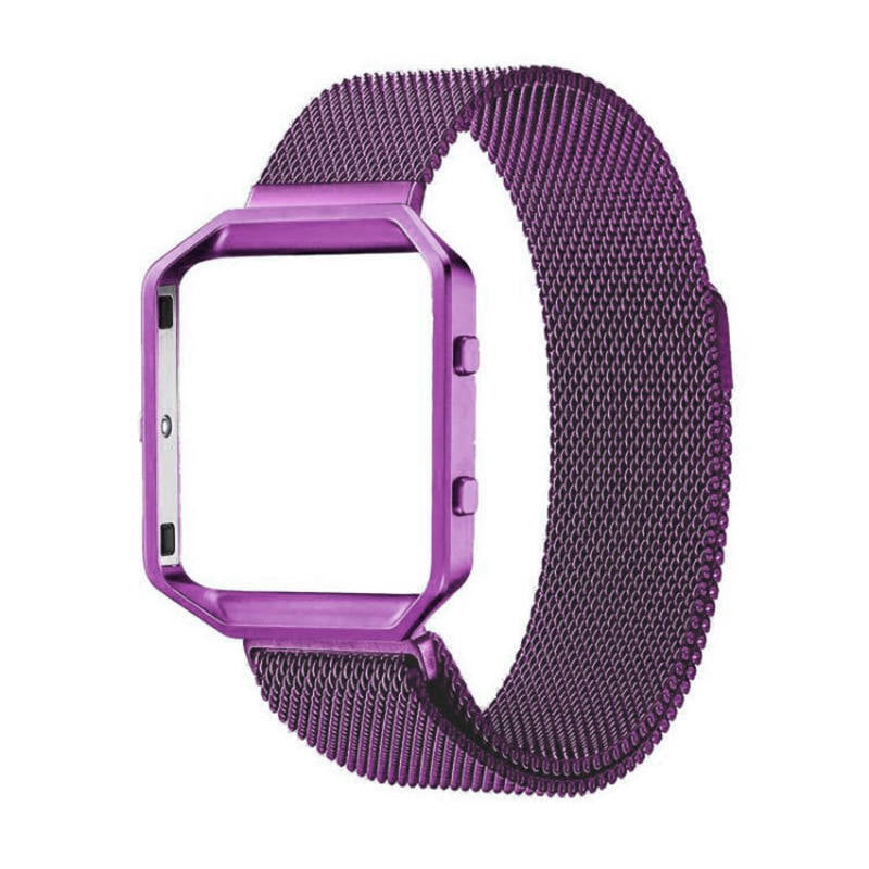 Stainless Steel Bracelet Replacement Strap Without Metal Frame For Fitbit Blaze-Purple