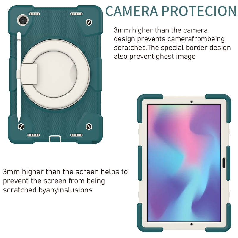 Tab A 8 X200/X205 Samsung Tablet Case with 360¡ãSwivel Stand-Blackish Green