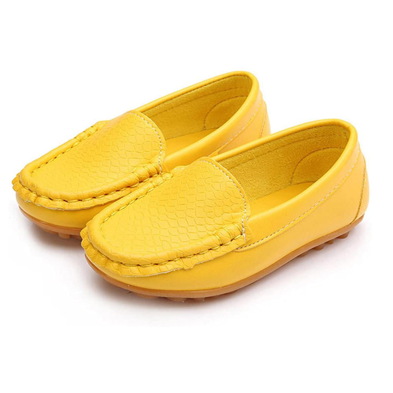 Casual Toddler Flat Shoes Boys Girls Soft Slippery Loafers-Yellow