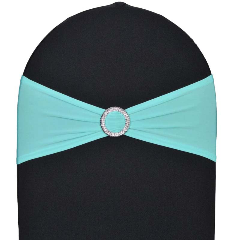 10 Packs Spandex Chair Sashes with Buckle for Wedding Party Banquet Decoration Engagement Event Birthday Graduation Meeting -Blue