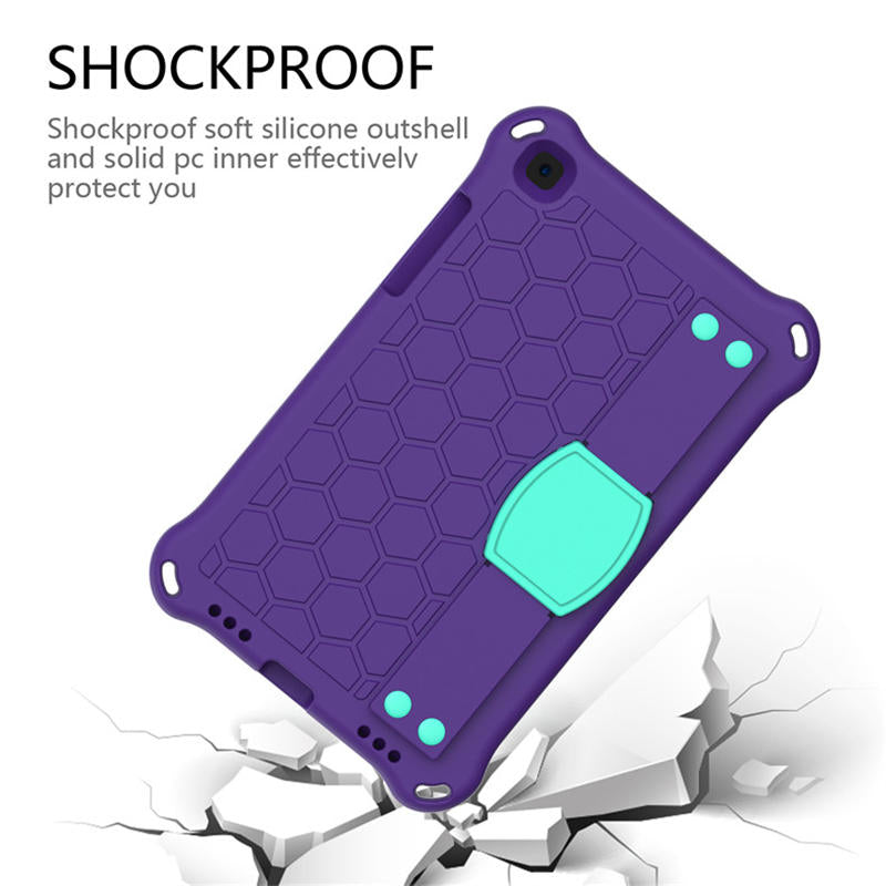 Hive SamSung Tab A 8.0 T290/T295 (2019) Tablet Case Durable Stand Cover With Shoulder Strap-PurpleAqua