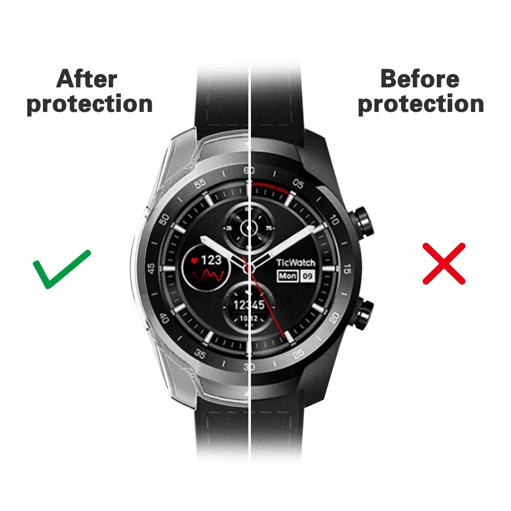 Case For TicWatch Pro Ultra-Light Protective Case Anti-Scratch Bumper Cover - Clear