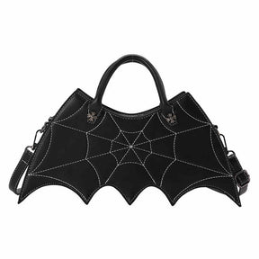 Women Novelty Bat Shoulder Bag Fashion Halloween Handbags-Black