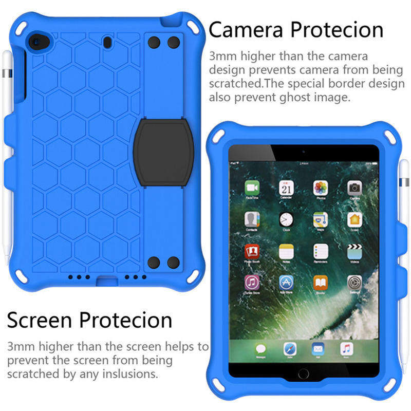 Hive iPad Case For iPad Mini 1/2/3/4/5 Durable Stand Cover With Shoulder Strap-BlueBlack