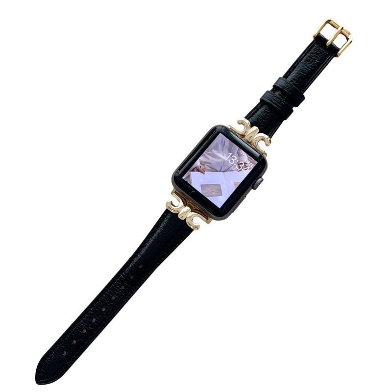 Genuine Leather Strap with Fashion Metal C Buckle for Apple Watch-3