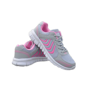 Womens Athletic Mesh Breathable Sneakers Lace Up Comfort Shoes-Pink