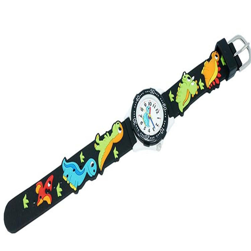 Kids Watch 3D Cute Dinosaur Waterproof Watches-Black