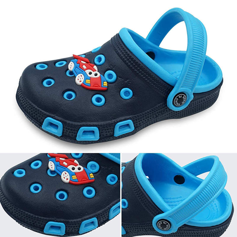 Kids Cute Garden Shoes Cartoon Sandals Children Beach Slipper-Blue