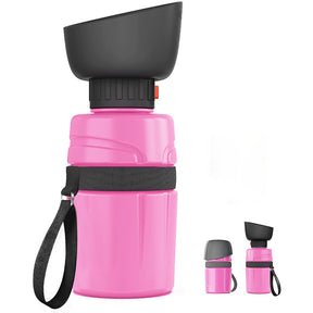 Pet Portable Water Bottles Safety Silicone Collapsible Bottle for Travel 600ML-Rose Red