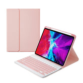 Removable Square Keyboard Case For iPad with Pen Slot Wireless BT Lightweight Case-Pink