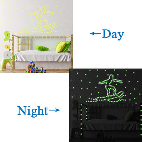 Luminous Stars Plastic Wall Stickers Glow In The Dark For Home Art Decor-Yellow