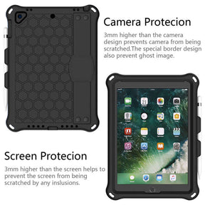Hive iPad Case For iPad 5/6/Pro 9.7/iPad9.7 Durable Stand Cover With Shoulder Strap-Black
