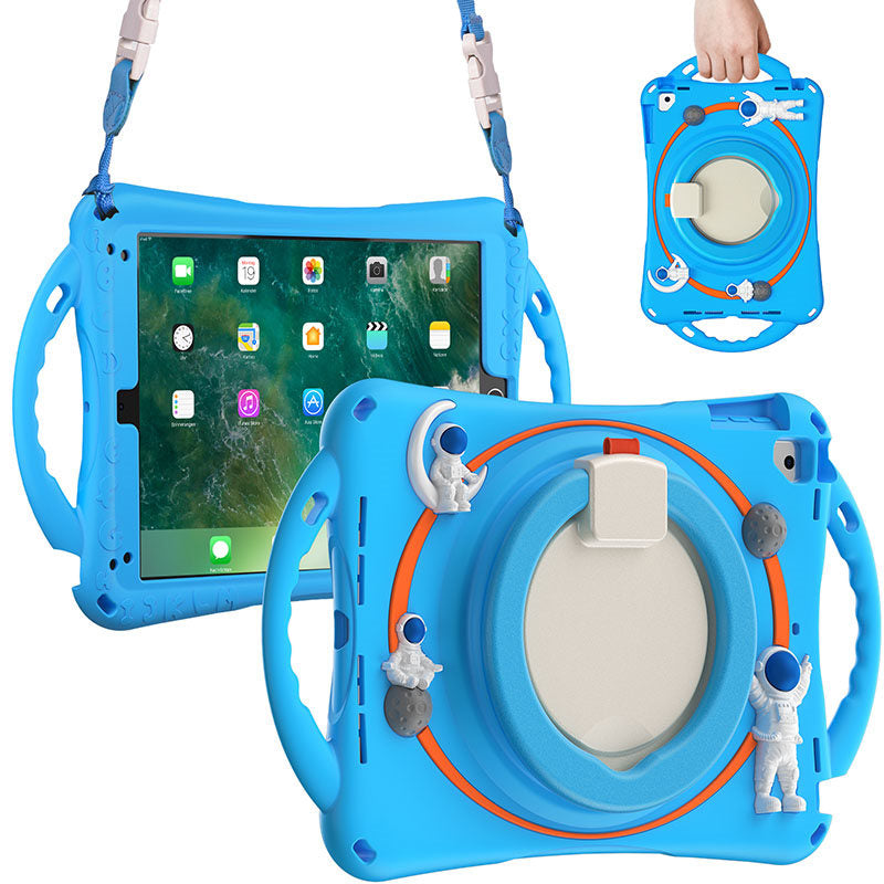 iPad Case Shockproof Case With Handle Stand Shoulder Strap for iPad 9.7 2018/2017/Pro9.7/Air2/Air-Blue