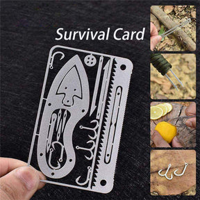 4Pcs Survival Gear Credit Card Multi Tool Camping Multipurpose EDC Multitool-Black
