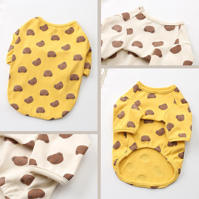 2 Pcs Cute Cartoon Puppy Shirts Breathable Sweatshirt for Summer