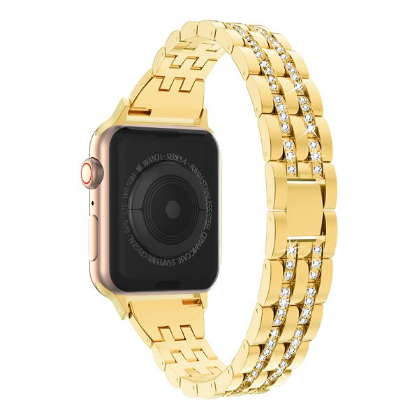 5C Diamond Stainless Steel Watch Strap Wristbands For Apple iWatch Series-Gold