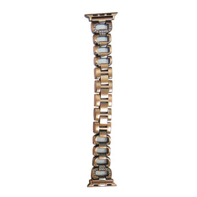 D Shape Stainless Steel Watch Band Adjustable Wristbands for Apple IWatch Series SE/1/2/3/4/5/6 For Women Men-Bronze