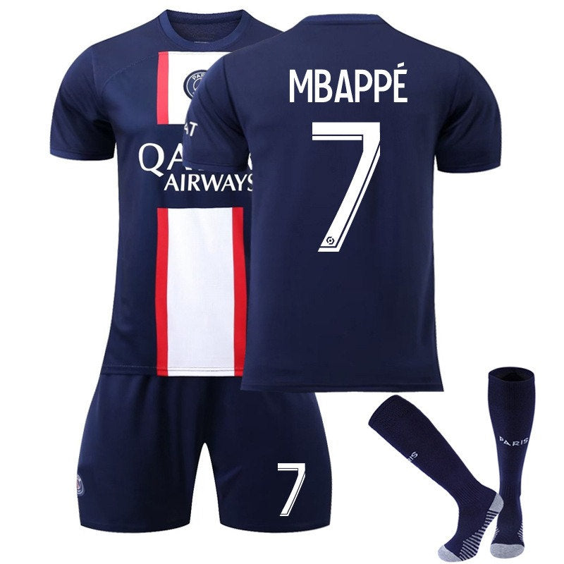 MBAPPE #7 Paris Home Jersey 2022/23 Soccer Jersey Kit Football T-shirt Set For Adult Kids