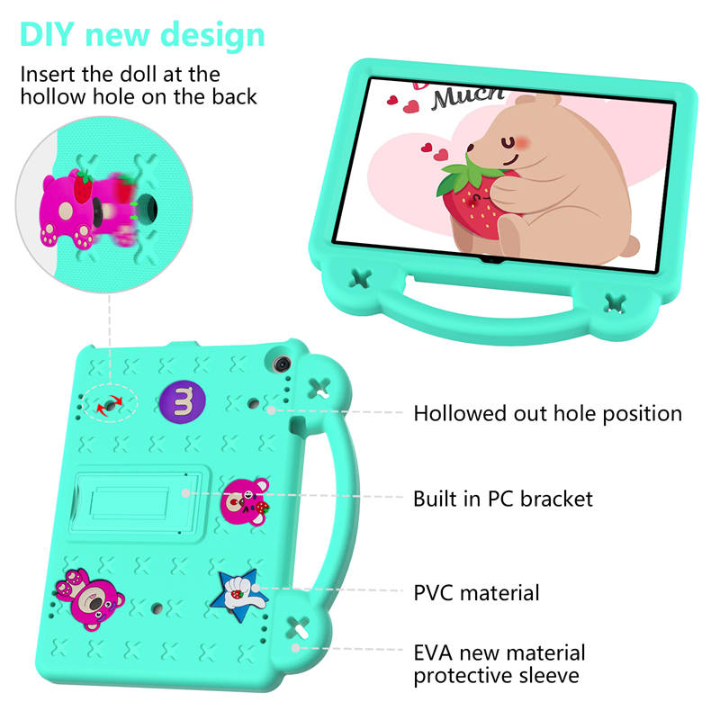 Strawberry Tablet Case With Holder Shoulder Strap for ONN 10.1 Inch 2022 Gen3-MintGreen