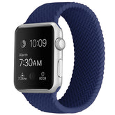 Soft Silicone Solo Loop Braided Wristbands Replacement Strap for iWatch Series SE/6/5/4/3/2/1-SeaBlue