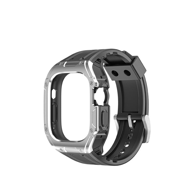 Military Watchbands with Heavy Duty Case TPU for iWatch Ultra-BlackF