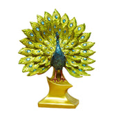 Resin Peacock Statue Desktop Adornmen for Home Wedding-Spreads its Tail