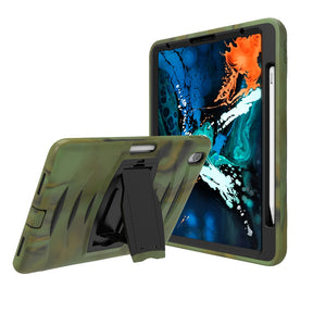 Shock Wave Kickstand Case Anti-Fall Protection With Pencil Holder For iPad Pro12.9 (2018)-Camouflage