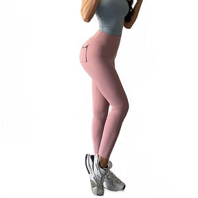 Womens Yoga Pants High Waist Leggings with Pockets for Workout-Light Purple