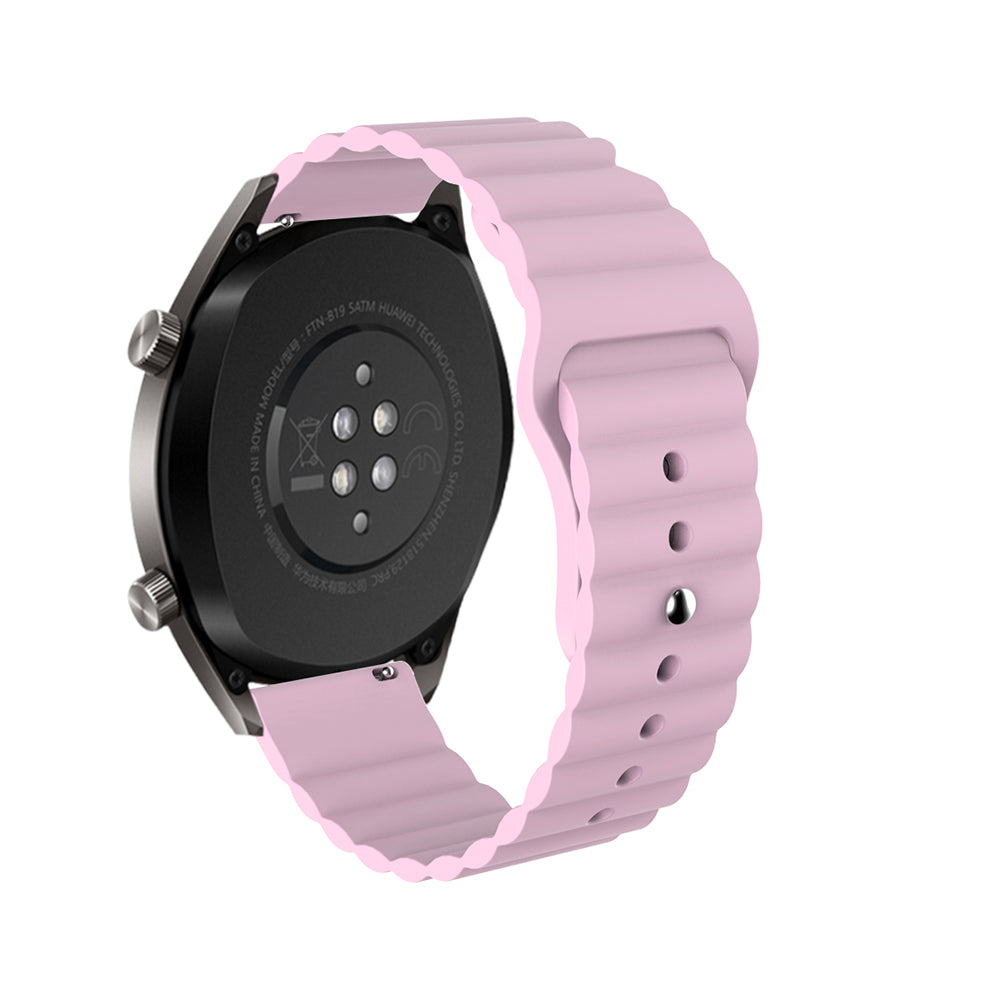 Wave Style Silicone Watch Band For Samsung Galaxy Watch 42/46mm Gear S3 Frontier/Classic(Pink)
