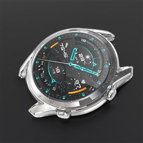 TPU Screen Protector Case For Huawei Watch GT2 42mm&46mm with HD Tempered Glass-Clean