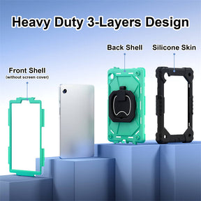 Heavy Duty Silicone Case with S Pen Holder Shoulder Strap for Samsung Tab A9-I